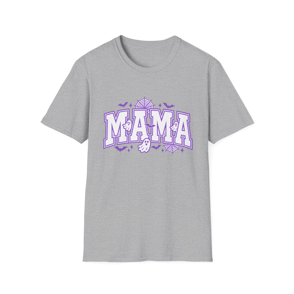 Spooky Mama Halloween Tee With Cute Ghosts Bats And Lavender Details