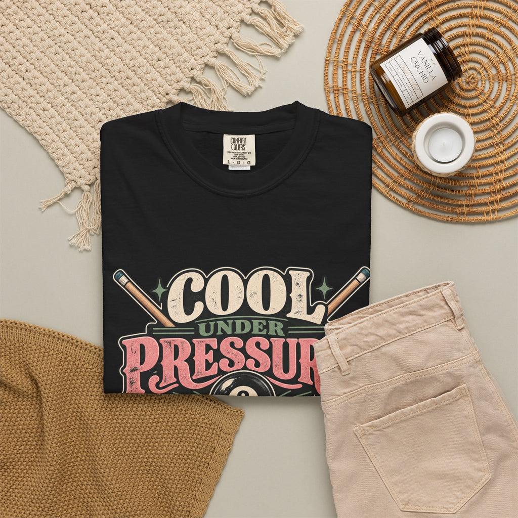 Cool Under Pressure, Deadly With a Cue | Retro Pool T-Shirt