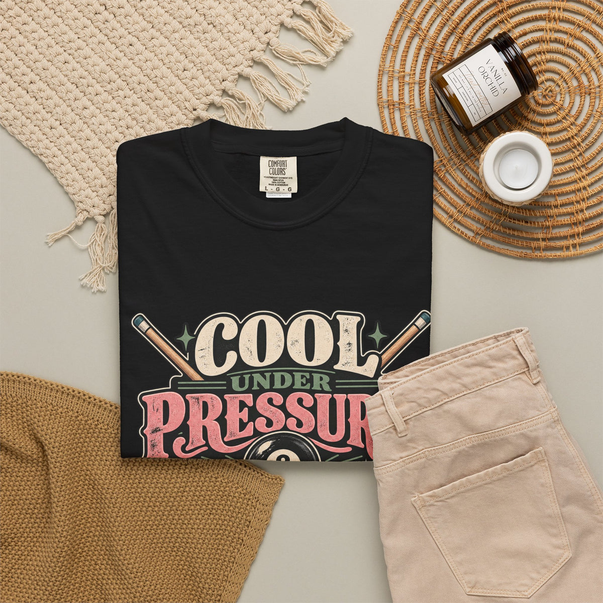 Cool Under Pressure, Deadly With a Cue | Retro Pool T-Shirt