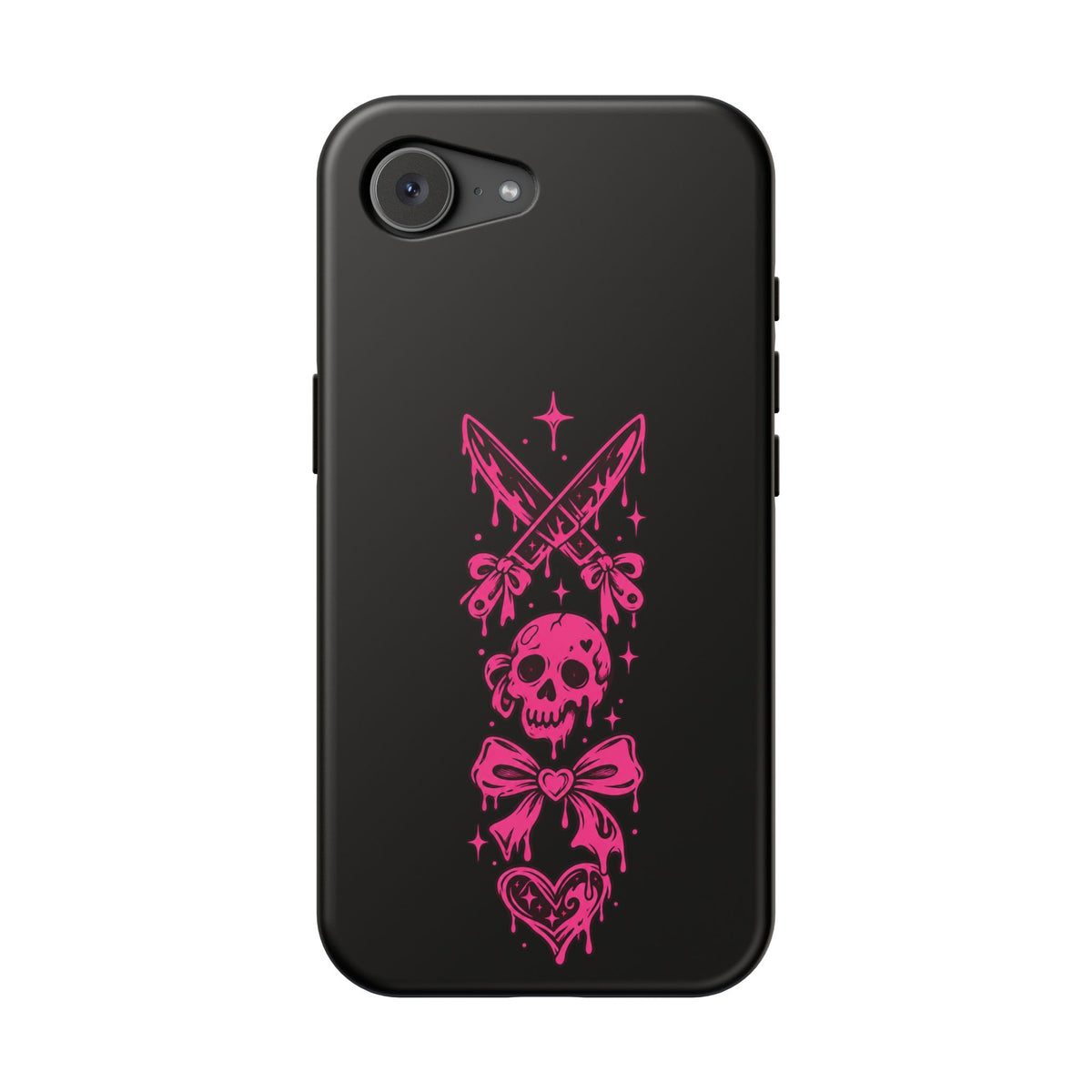 Pink Gothic Magnetic Impact Resistant Phone Case With Skull And Bows