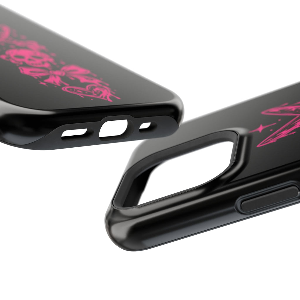 Pink Gothic Magnetic Impact Resistant Phone Case With Skull And Bows