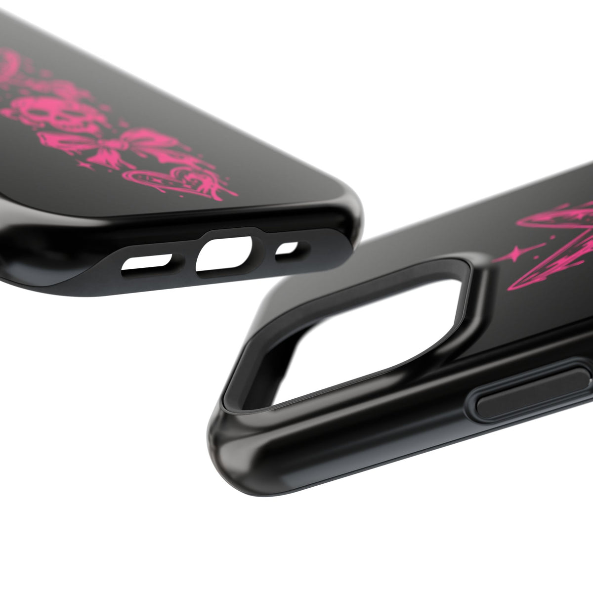 Pink Gothic Magnetic Impact Resistant Phone Case With Skull And Bows