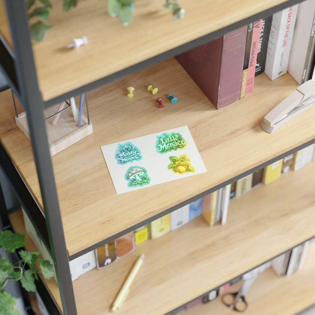 Mossy Little Menace Sticker Sheet — 4 Piece Woodland Pack