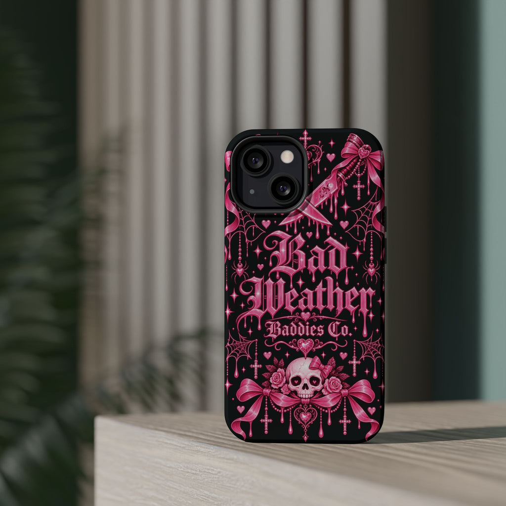 Pink Gothic Magnetic Phone Case With Impact Resistant Protection