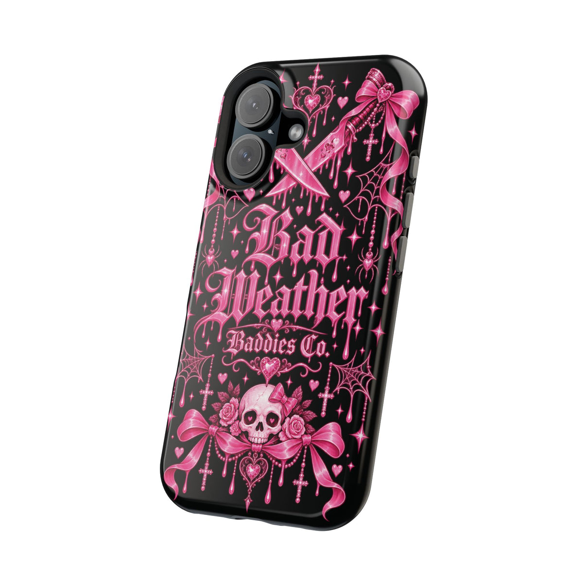 Pink Gothic Magnetic Phone Case With Impact Resistant Protection