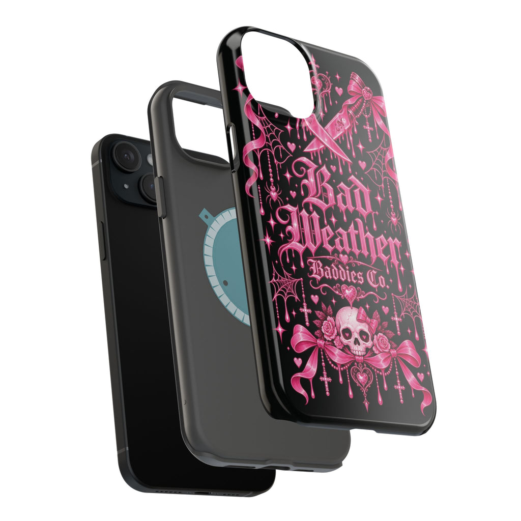 Pink Gothic Magnetic Phone Case With Impact Resistant Protection