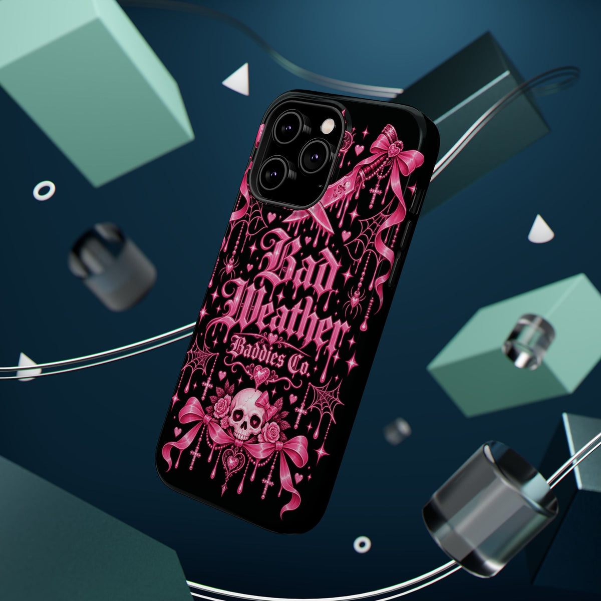 Pink Gothic Magnetic Phone Case With Impact Resistant Protection