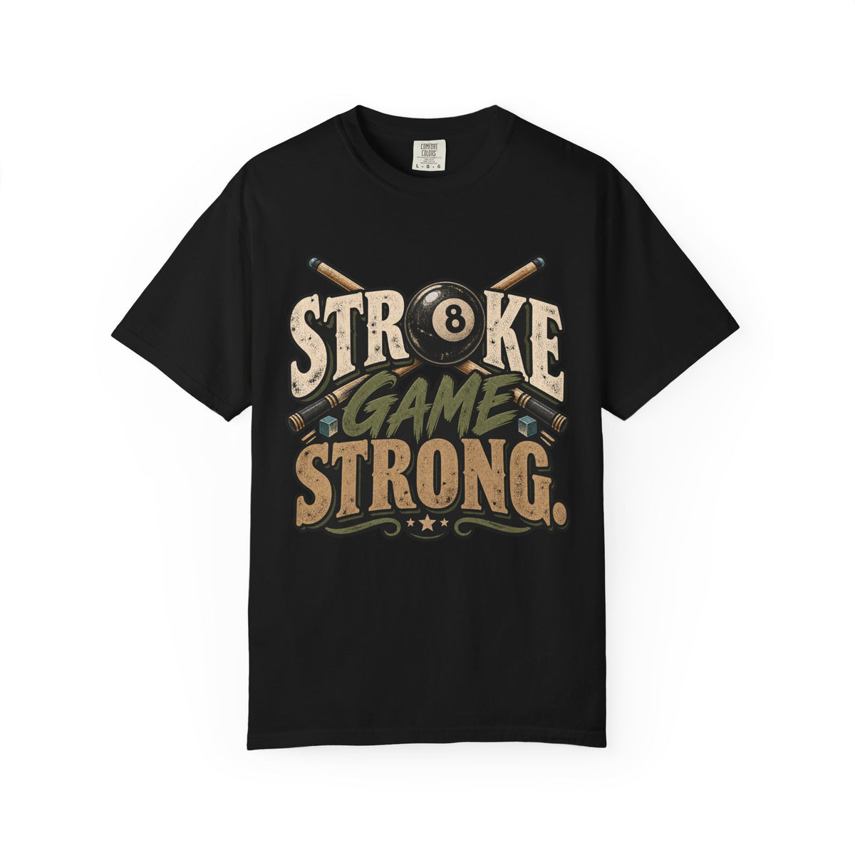 Stroke Game Strong | Retro Pool & Billiards T-Shirt