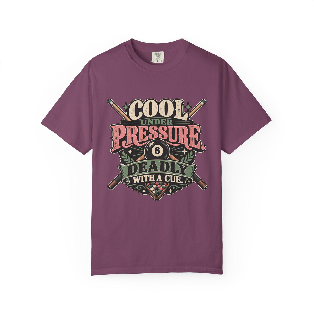 Cool Under Pressure, Deadly With a Cue | Retro Pool T-Shirt
