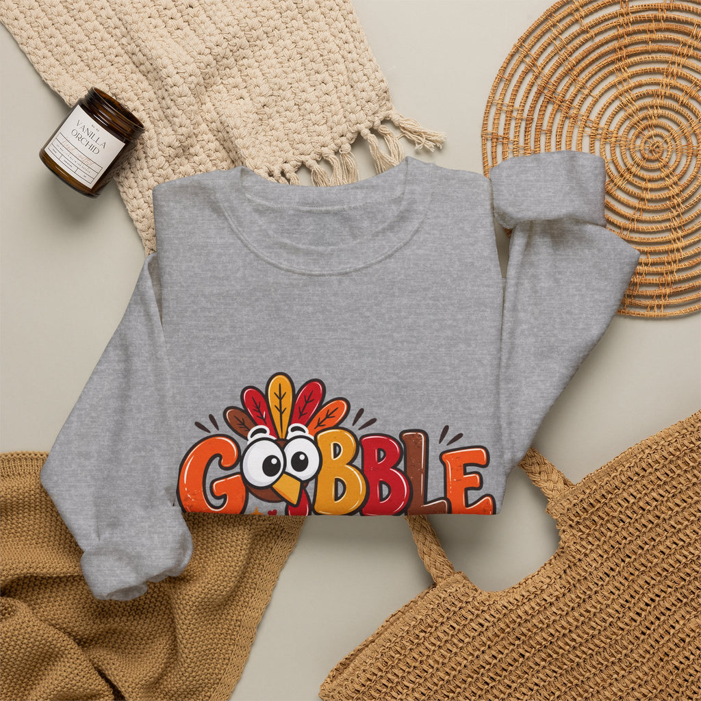 Gobble Till You Wobble Thanksgiving Turkey Unisex Crewneck Sweatshirt