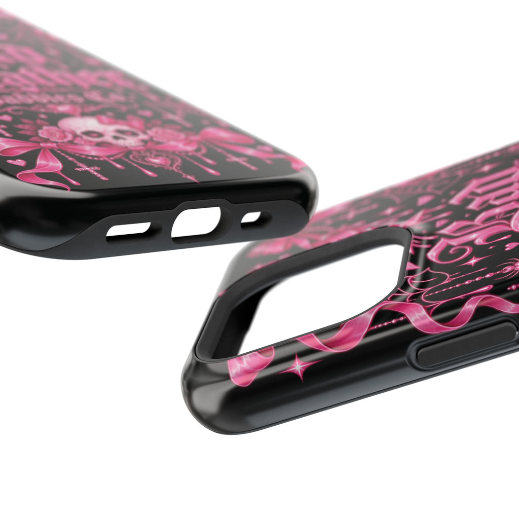 Pink Gothic Magnetic Phone Case With Impact Resistant Protection