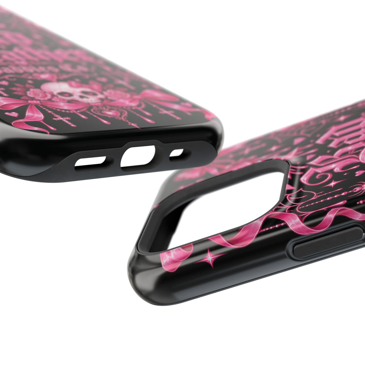 Pink Gothic Magnetic Phone Case With Impact Resistant Protection