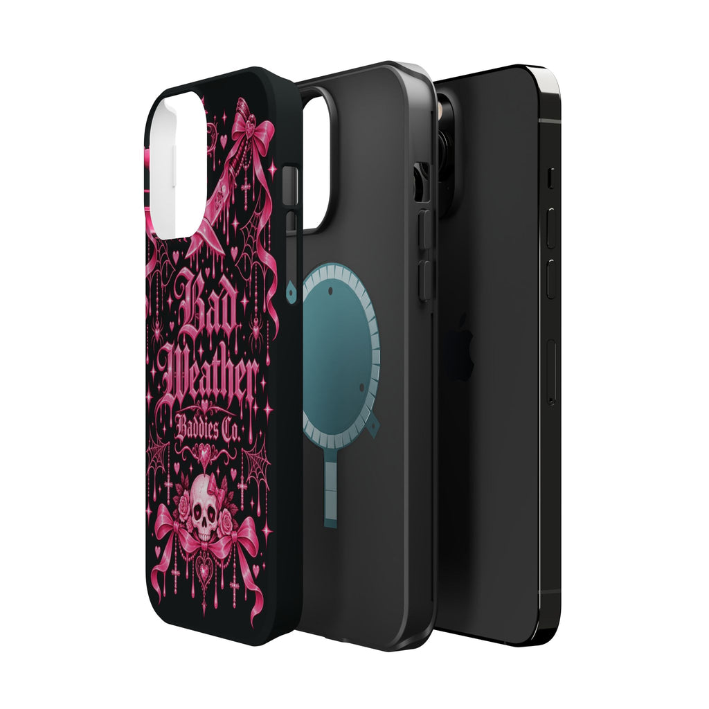 Pink Gothic Magnetic Phone Case With Impact Resistant Protection