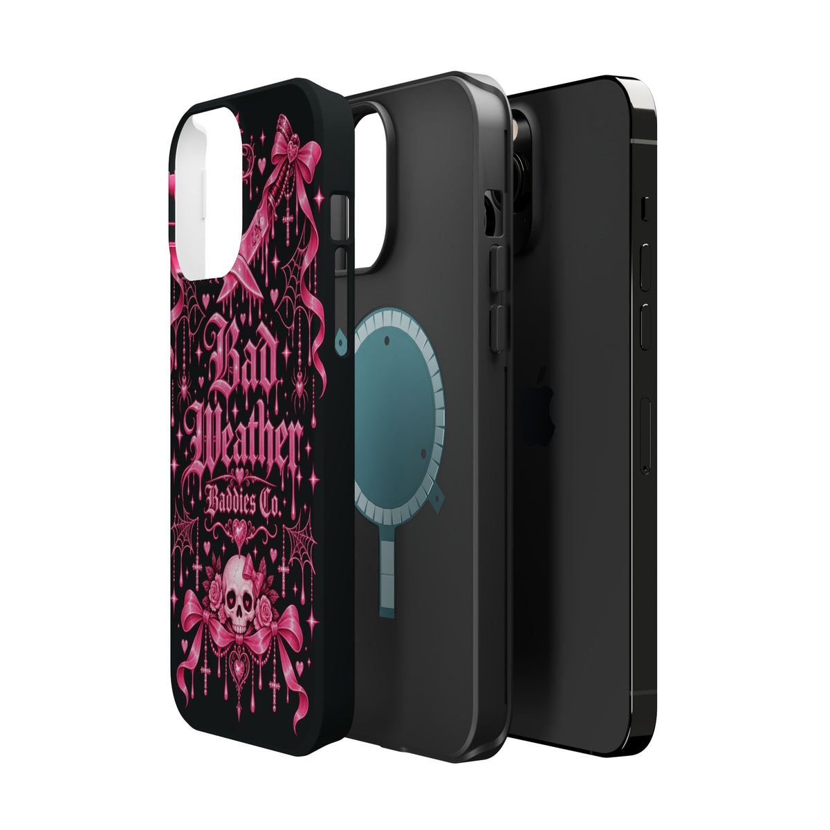 Pink Gothic Magnetic Phone Case With Impact Resistant Protection