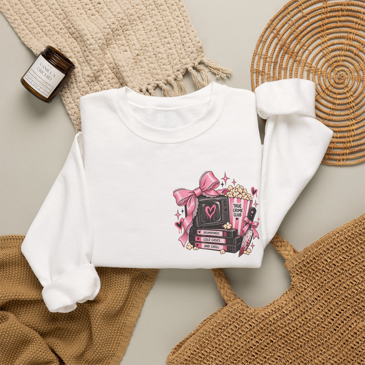 Serial Killer Documentaries and Chill Coquette Crewneck