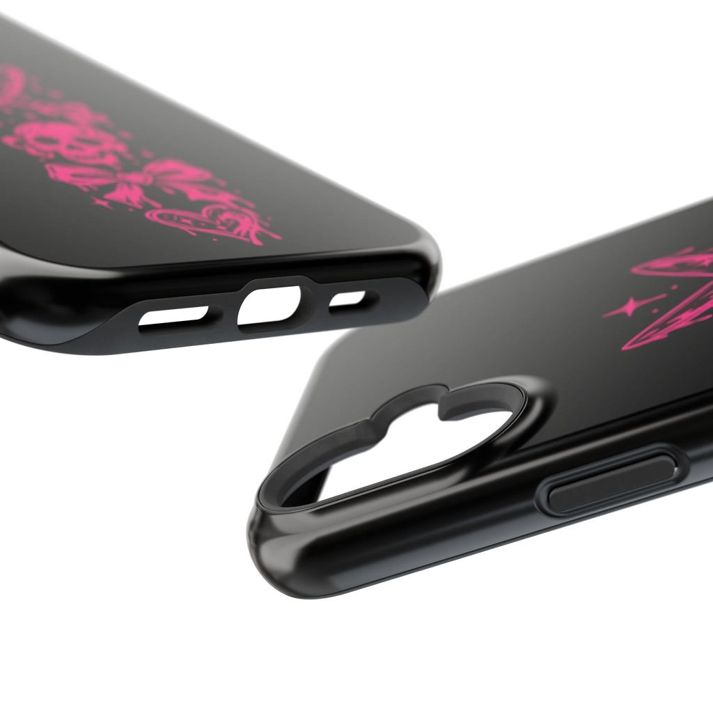 Pink Gothic Magnetic Impact Resistant Phone Case With Skull And Bows
