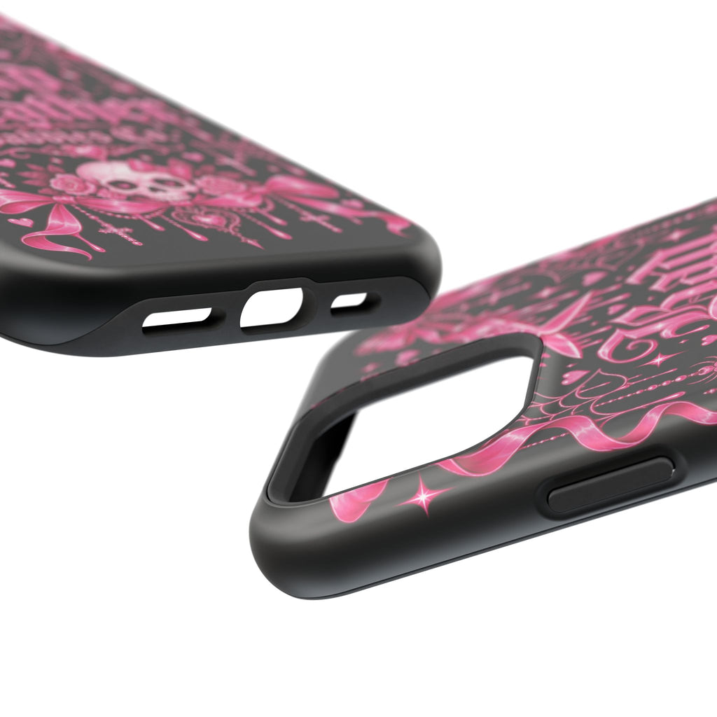 Pink Gothic Magnetic Phone Case With Impact Resistant Protection
