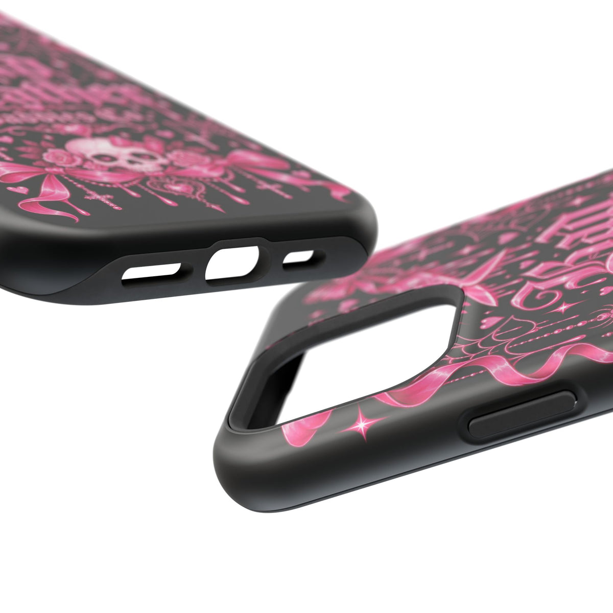 Pink Gothic Magnetic Phone Case With Impact Resistant Protection