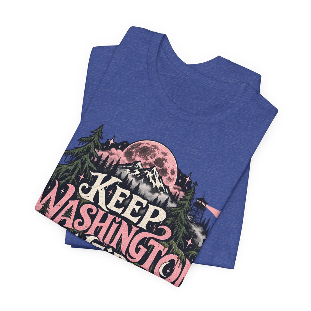 Keep Washington Weird Tee for PNW Cryptid Believers and Forest Wanderers