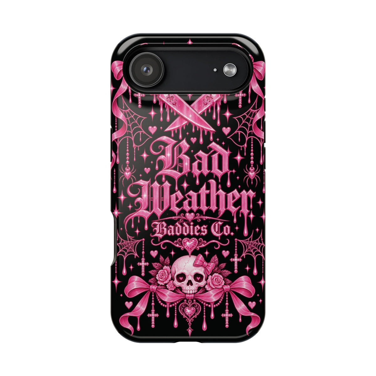 Pink Gothic Magnetic Phone Case With Impact Resistant Protection