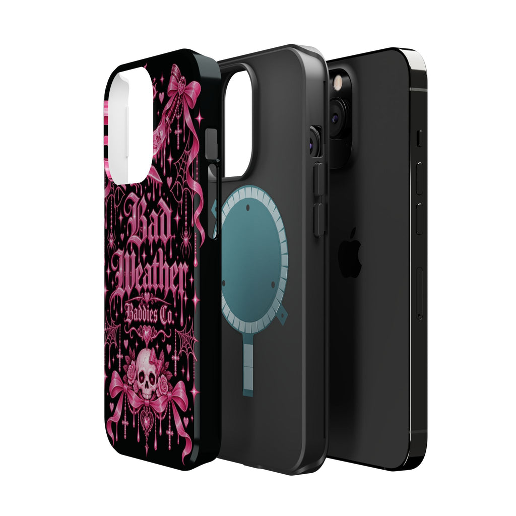 Pink Gothic Magnetic Phone Case With Impact Resistant Protection