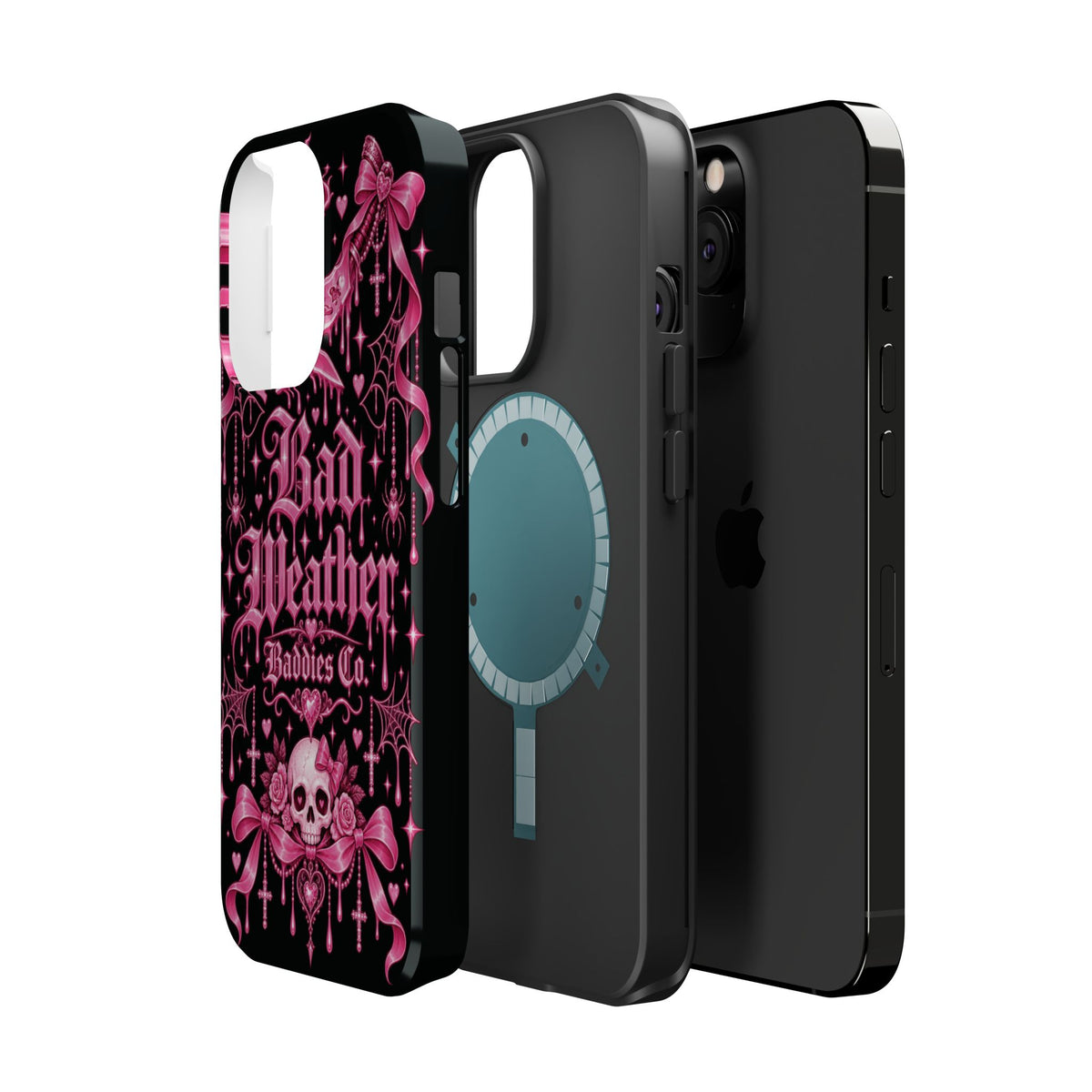 Pink Gothic Magnetic Phone Case With Impact Resistant Protection