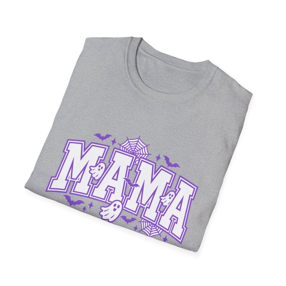 Spooky Mama Halloween Tee With Cute Ghosts Bats And Lavender Details
