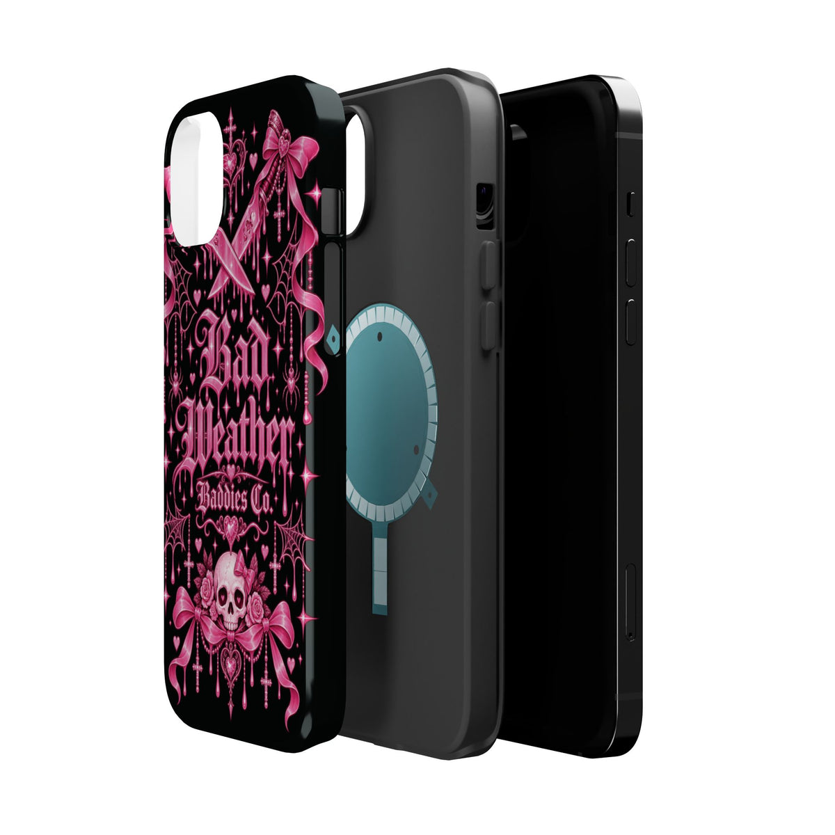 Pink Gothic Magnetic Phone Case With Impact Resistant Protection