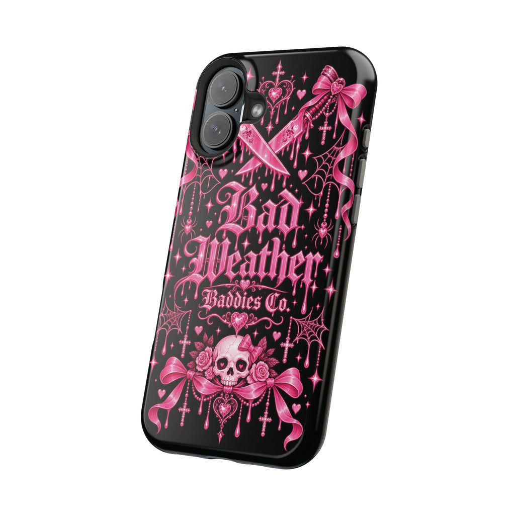 Pink Gothic Magnetic Phone Case With Impact Resistant Protection