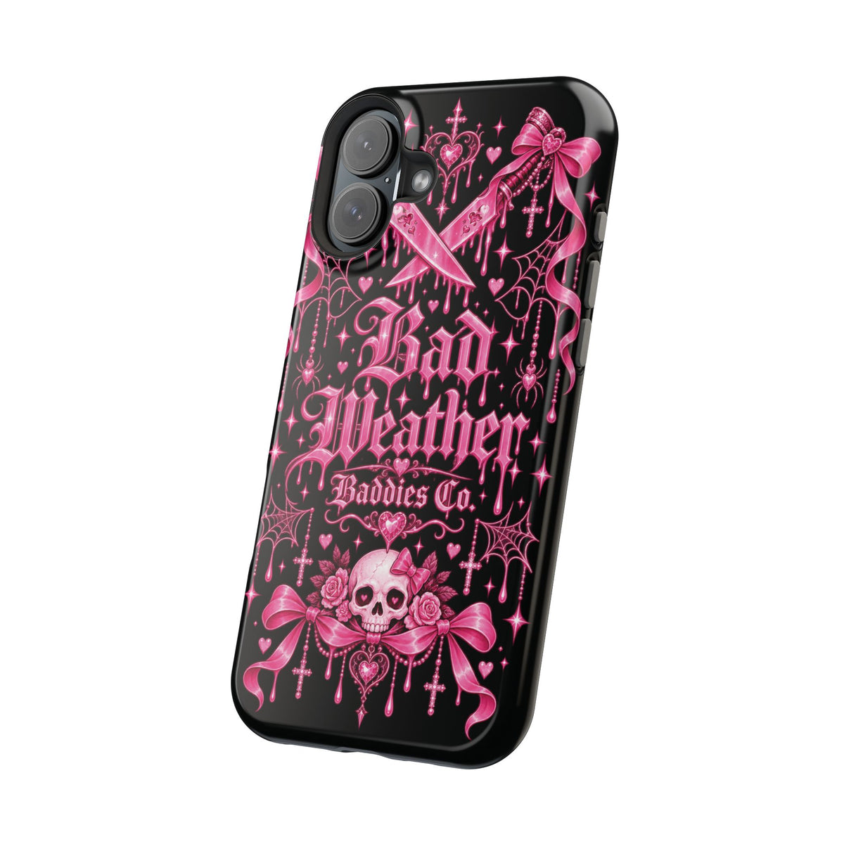 Pink Gothic Magnetic Phone Case With Impact Resistant Protection