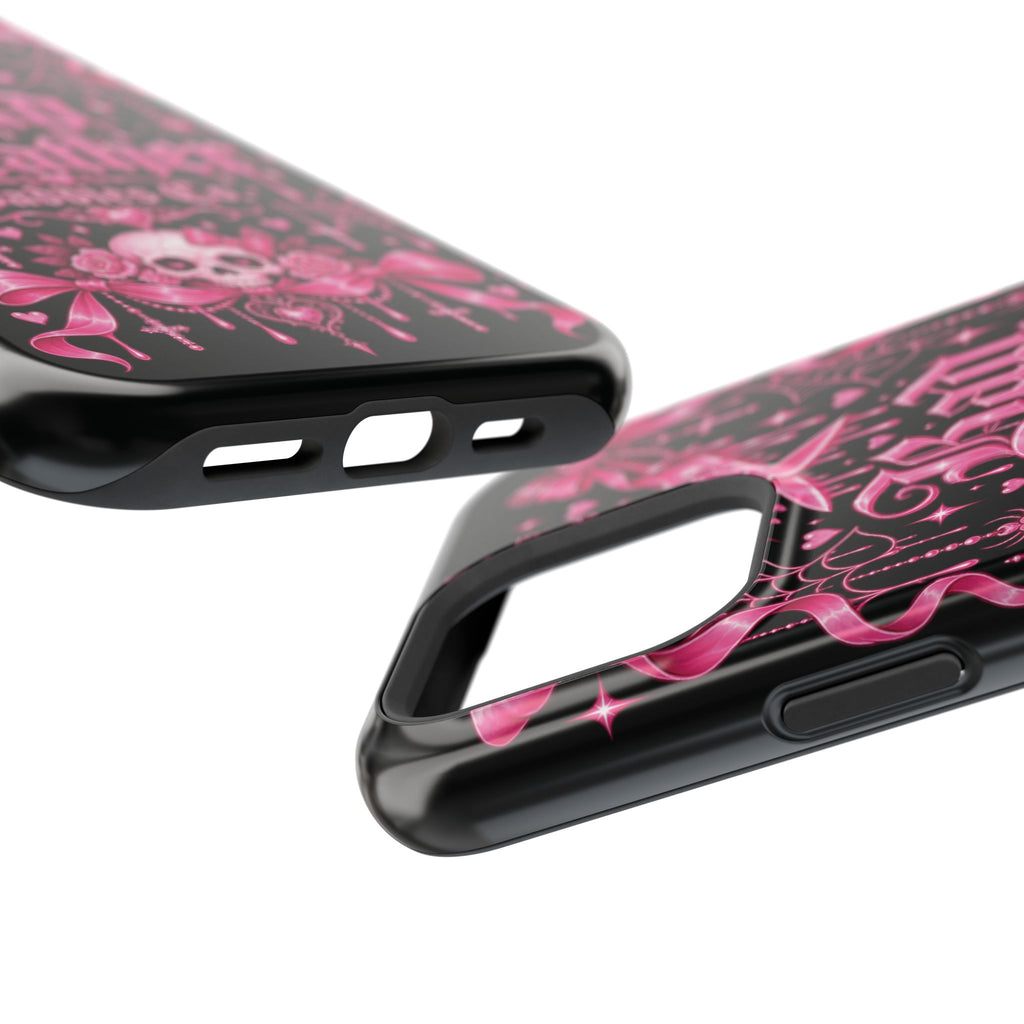 Pink Gothic Magnetic Phone Case With Impact Resistant Protection