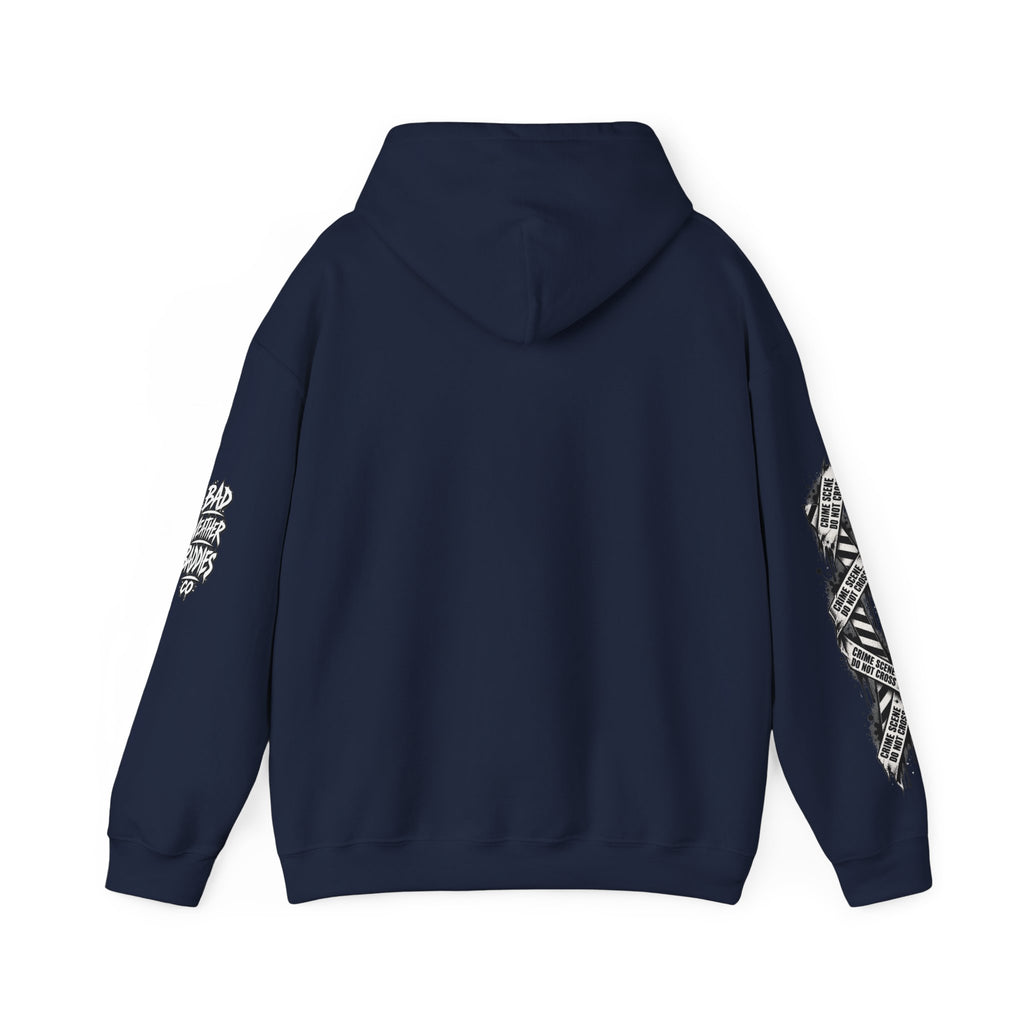 Serial Killer Documentaries and Chill Crime Scene Sleeve Hoodie