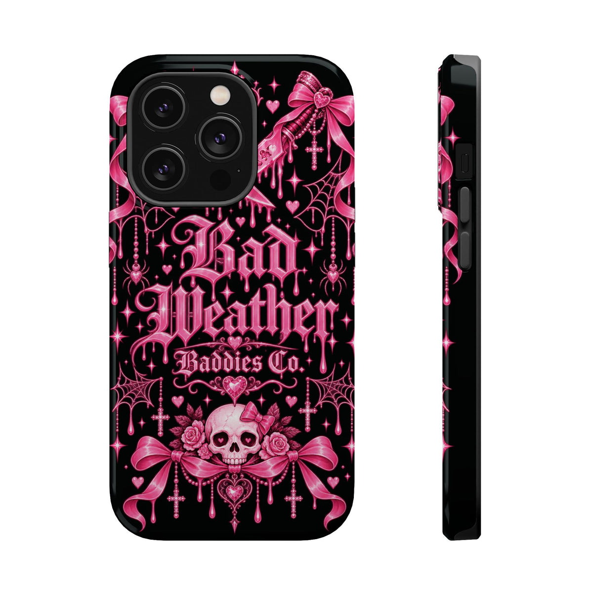 Pink Gothic Magnetic Phone Case With Impact Resistant Protection