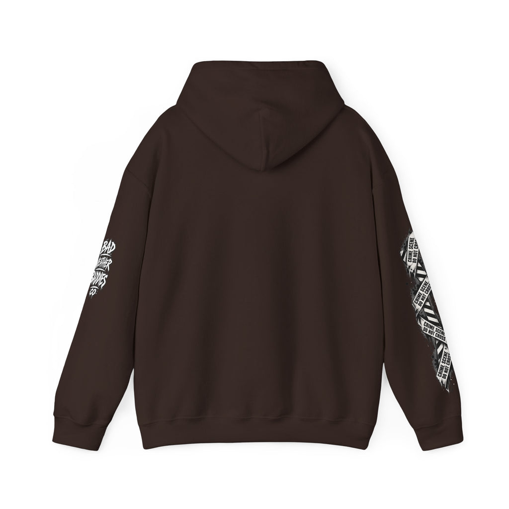Serial Killer Documentaries and Chill Crime Scene Sleeve Hoodie