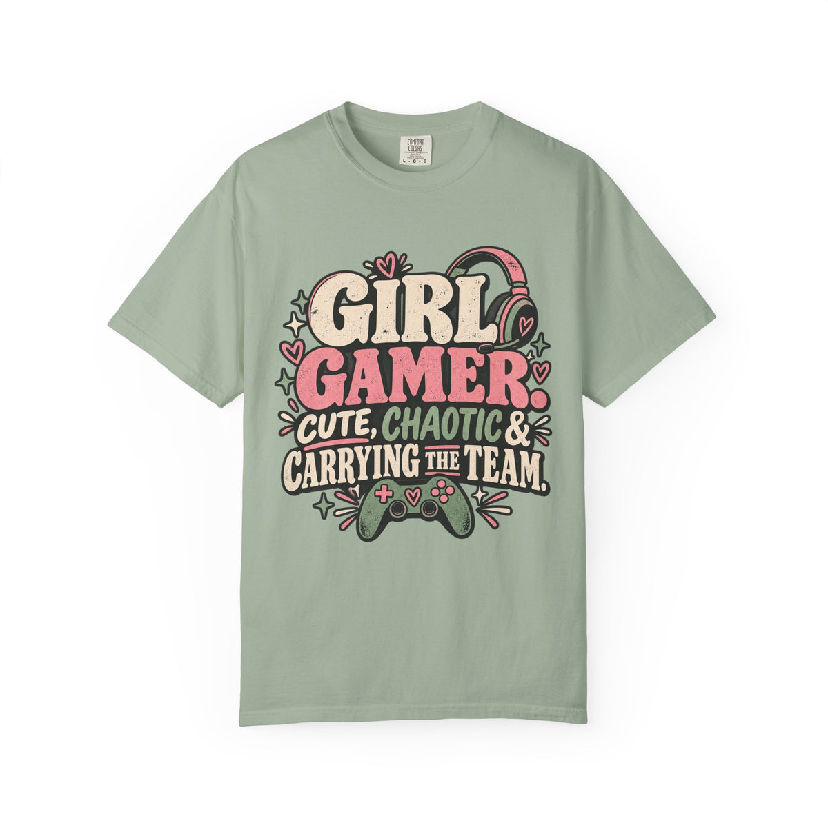 Girl Gamer Cute Chaotic & Carrying the Team | Retro Gaming T-Shirt