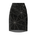 Spiderweb Octave Pencil Skirt — Gothic Halloween Black Web Print