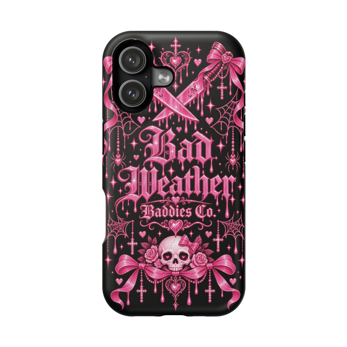 Pink Gothic Magnetic Phone Case With Impact Resistant Protection