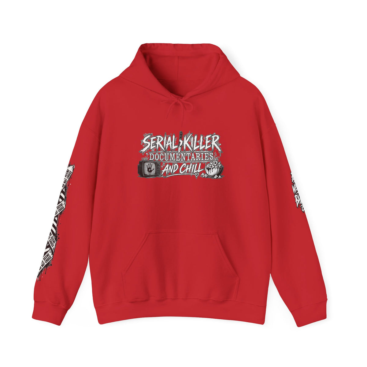Serial Killer Documentaries and Chill Crime Scene Sleeve Hoodie