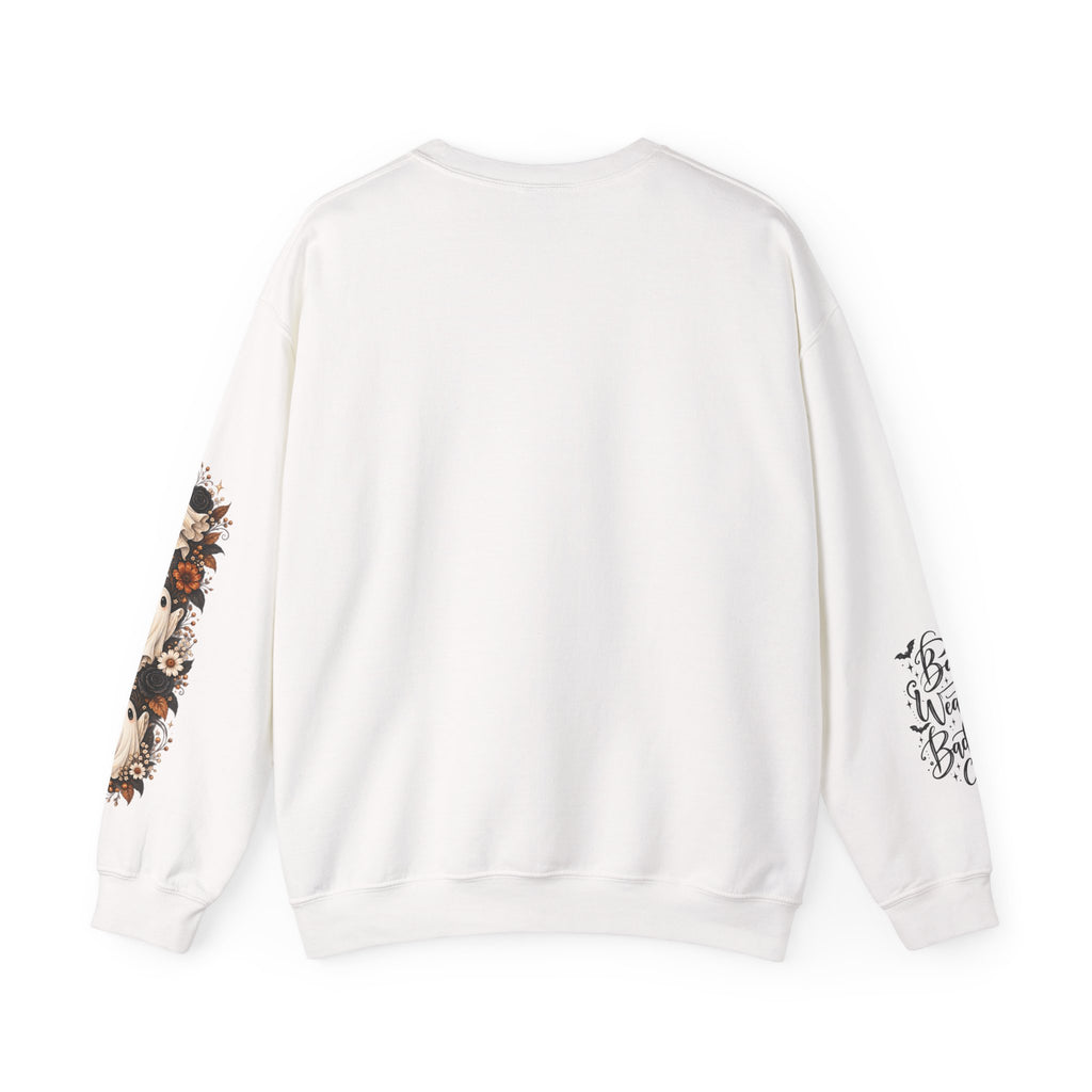 A Girl Gotta Have Options Witchy Halloween Broom Print Crewneck Sweatshirt