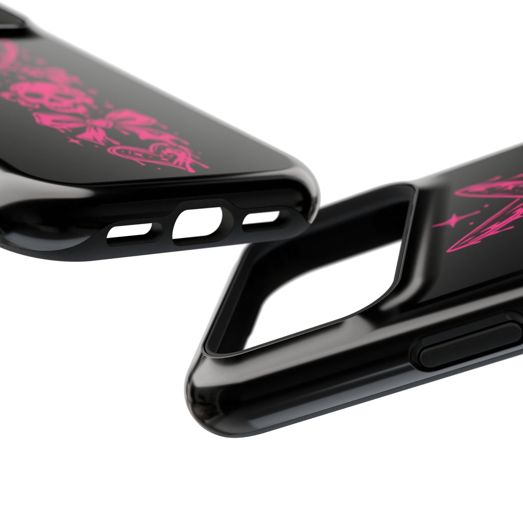 Pink Gothic Magnetic Impact Resistant Phone Case With Skull And Bows