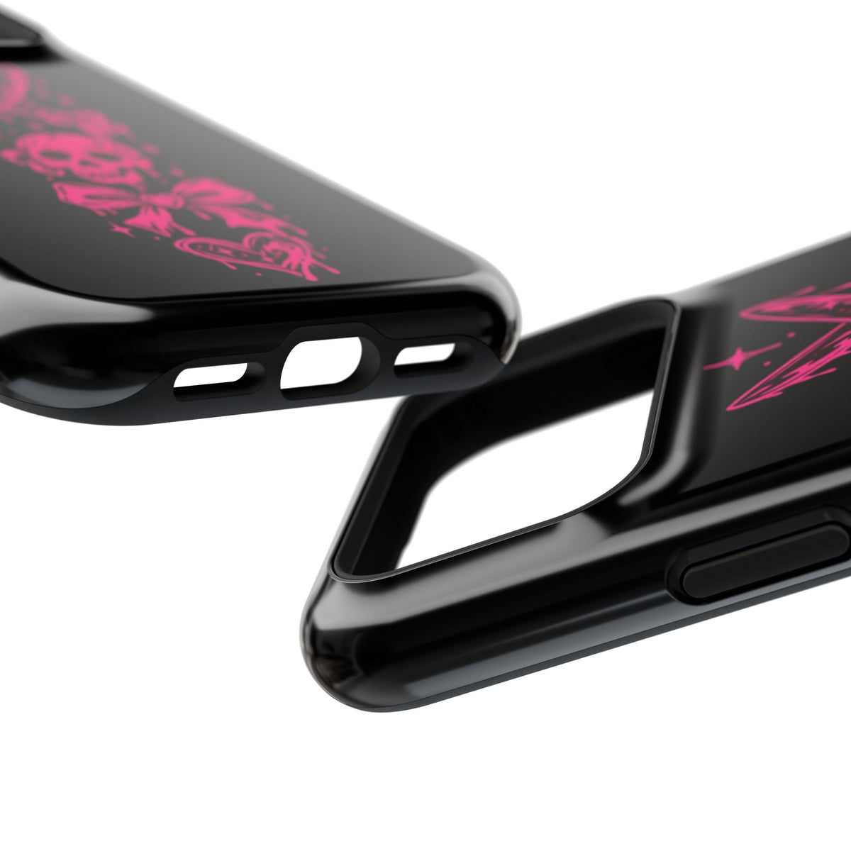Pink Gothic Magnetic Impact Resistant Phone Case With Skull And Bows