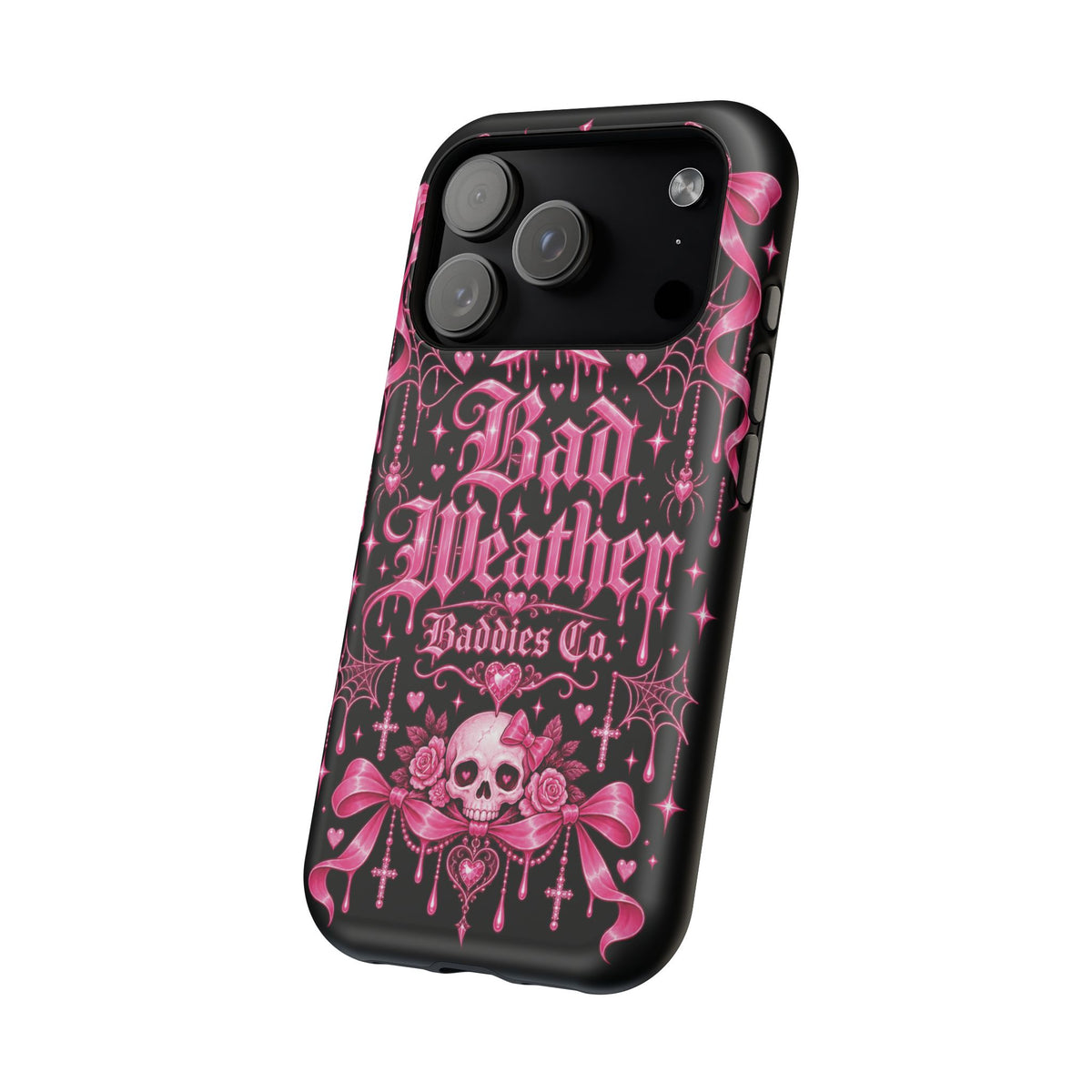 Pink Gothic Magnetic Phone Case With Impact Resistant Protection