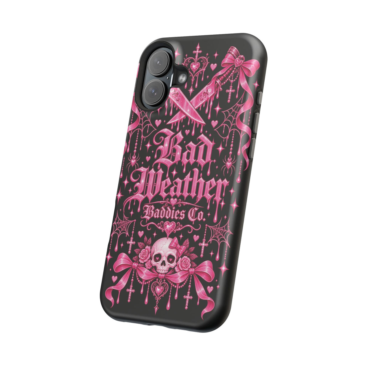 Pink Gothic Magnetic Phone Case With Impact Resistant Protection
