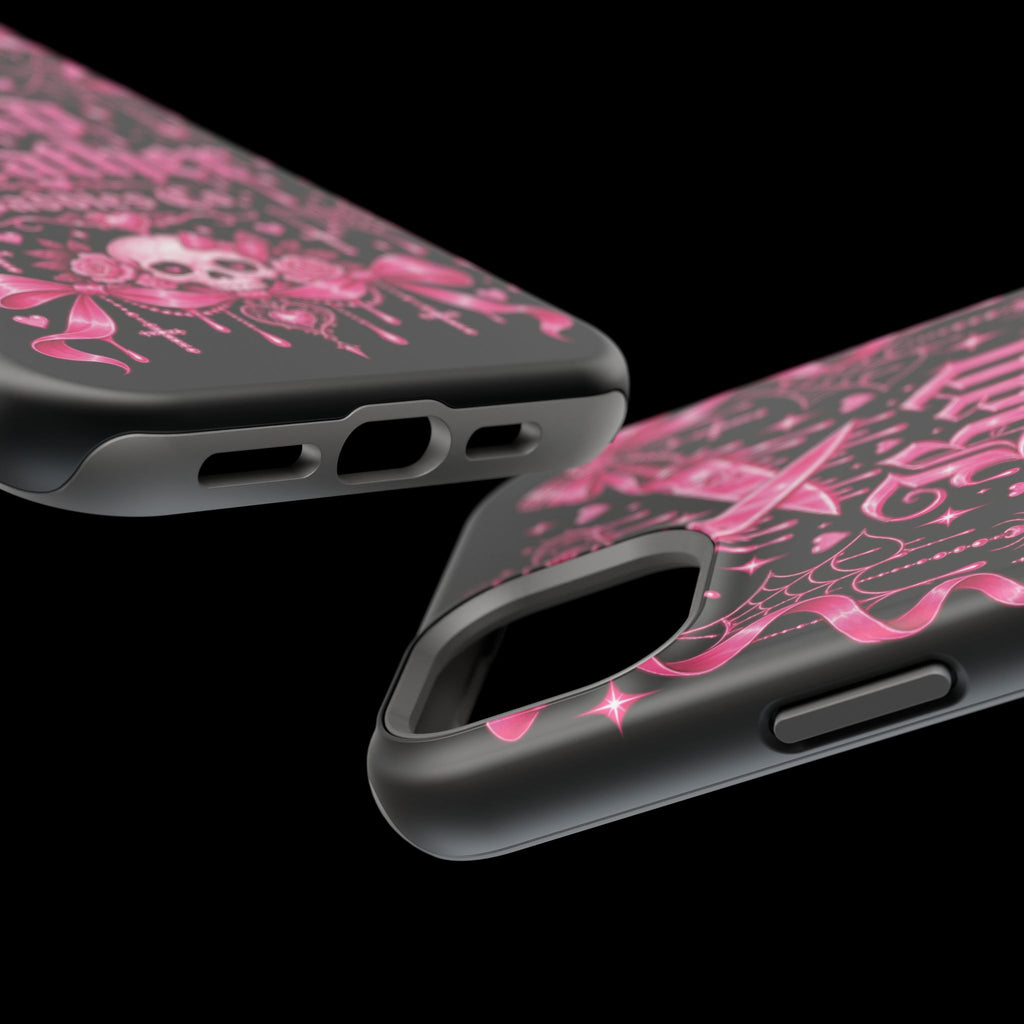 Pink Gothic Magnetic Phone Case With Impact Resistant Protection