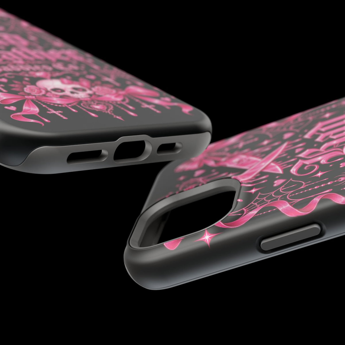 Pink Gothic Magnetic Phone Case With Impact Resistant Protection