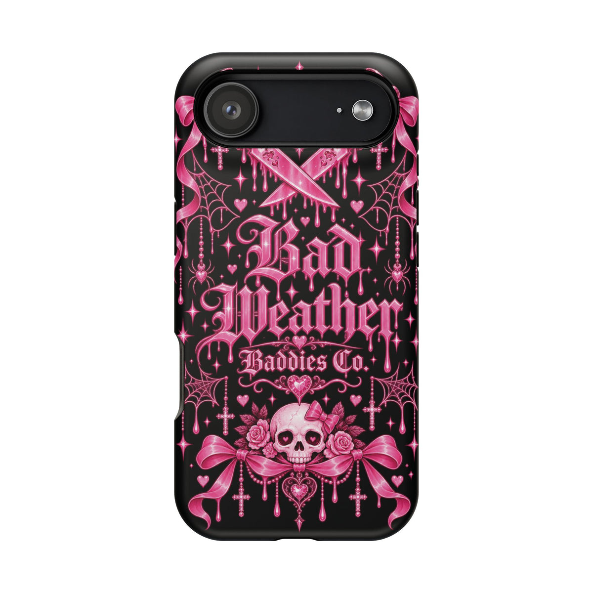 Pink Gothic Magnetic Phone Case With Impact Resistant Protection
