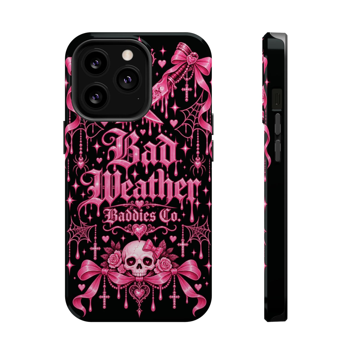Pink Gothic Magnetic Phone Case With Impact Resistant Protection