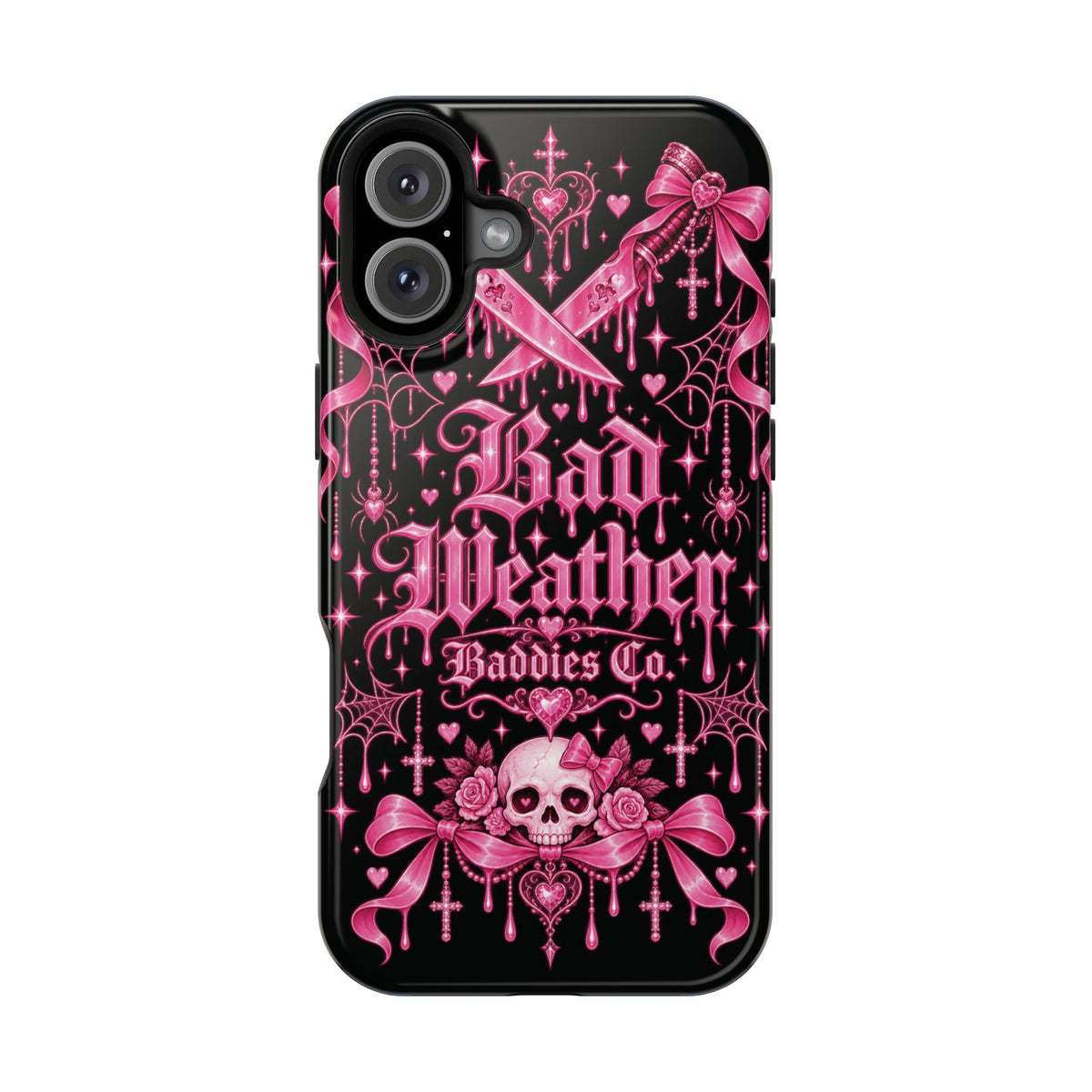 Pink Gothic Magnetic Phone Case With Impact Resistant Protection