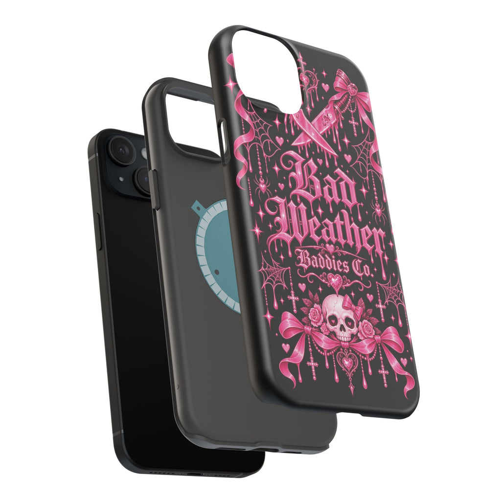 Pink Gothic Magnetic Phone Case With Impact Resistant Protection