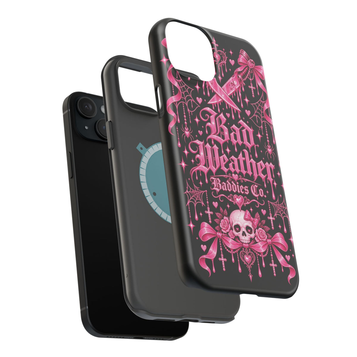 Pink Gothic Magnetic Phone Case With Impact Resistant Protection